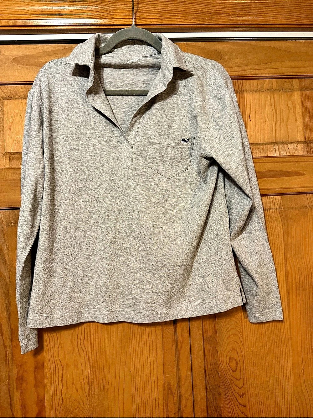 Vineyard Vines Popover Slub Polo Gray Long Sleeve Polo XS NWT